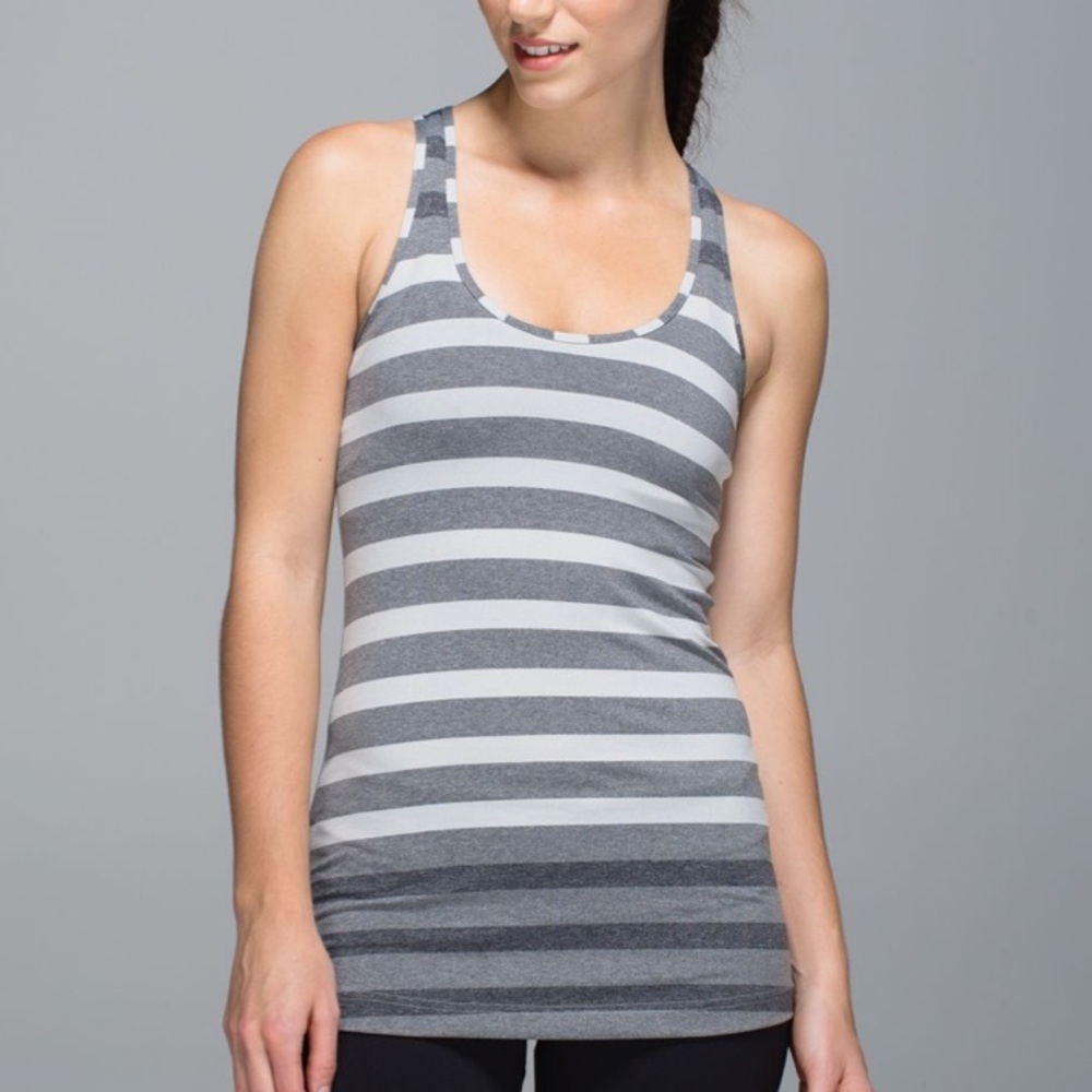 Lululemon Cool Racerback Marshmallow Stripe size 8